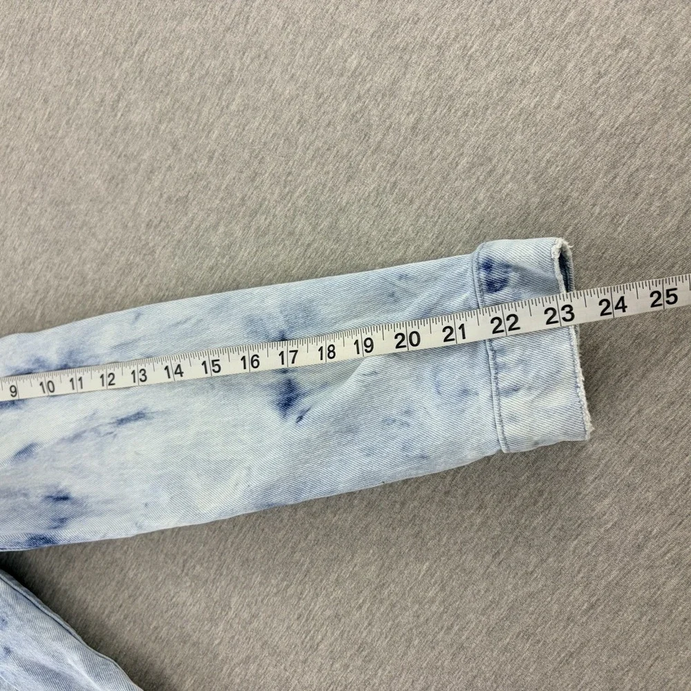 FRAME Denim‎ Women's Light Wash Distressed Jean Jacket Medium Frayed Hem Chic